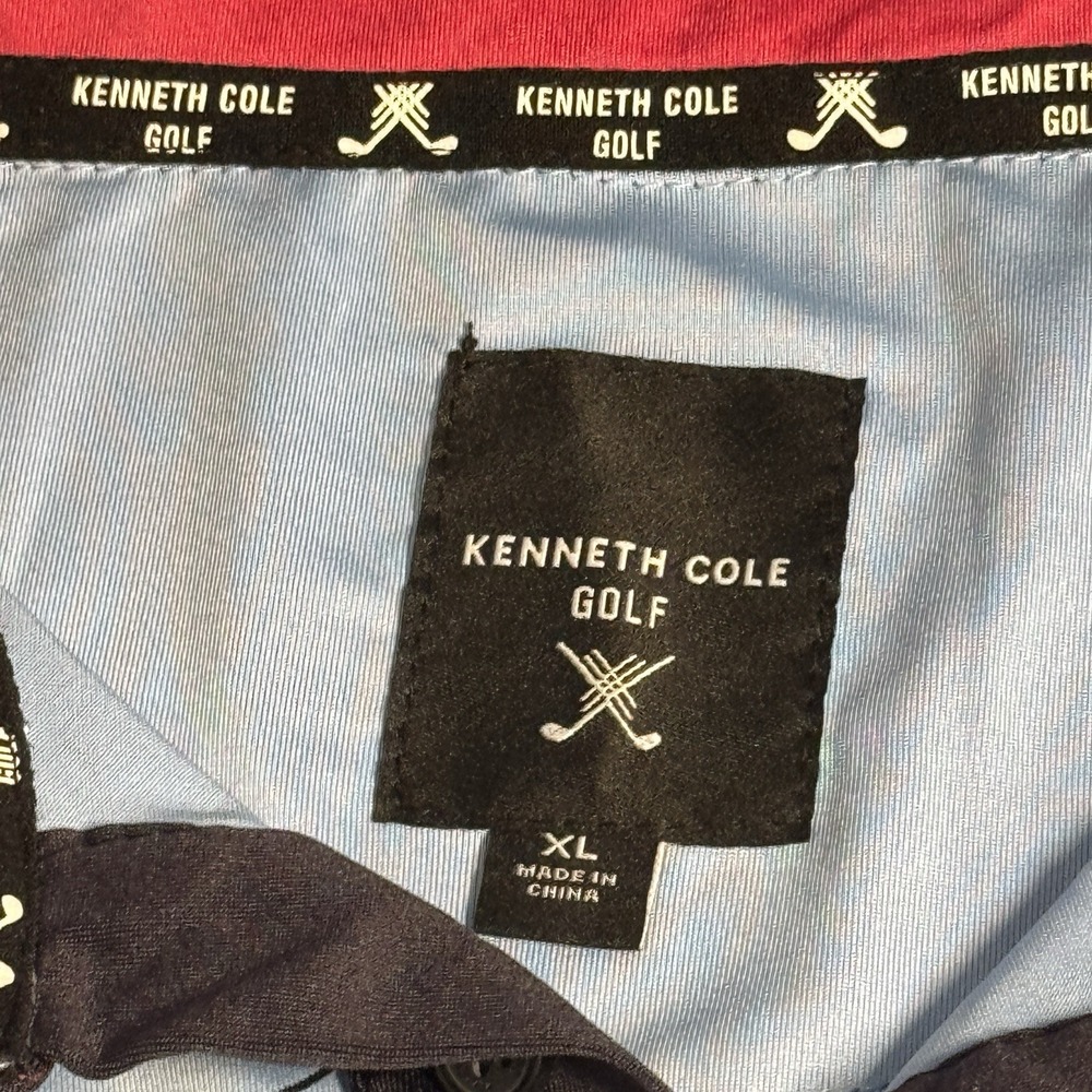 Kenneth Cole Mens XL Performance Golf Club Print Polo UPF +50 Moisture Wick NWT - Picture 6 of 11